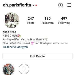 Hi. Shop42nd! Follow me on Instagram; thanks